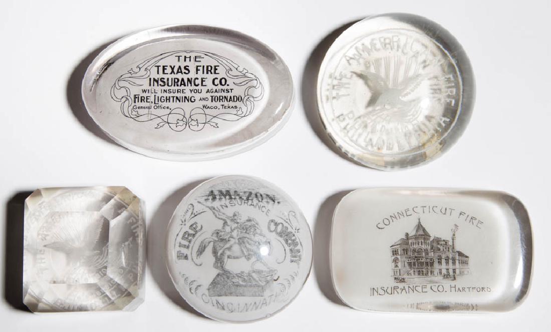 ASSORTED FIRE INSURANCE ADVERTISING PAPERWEIGHTS, LOT (1 of 1)