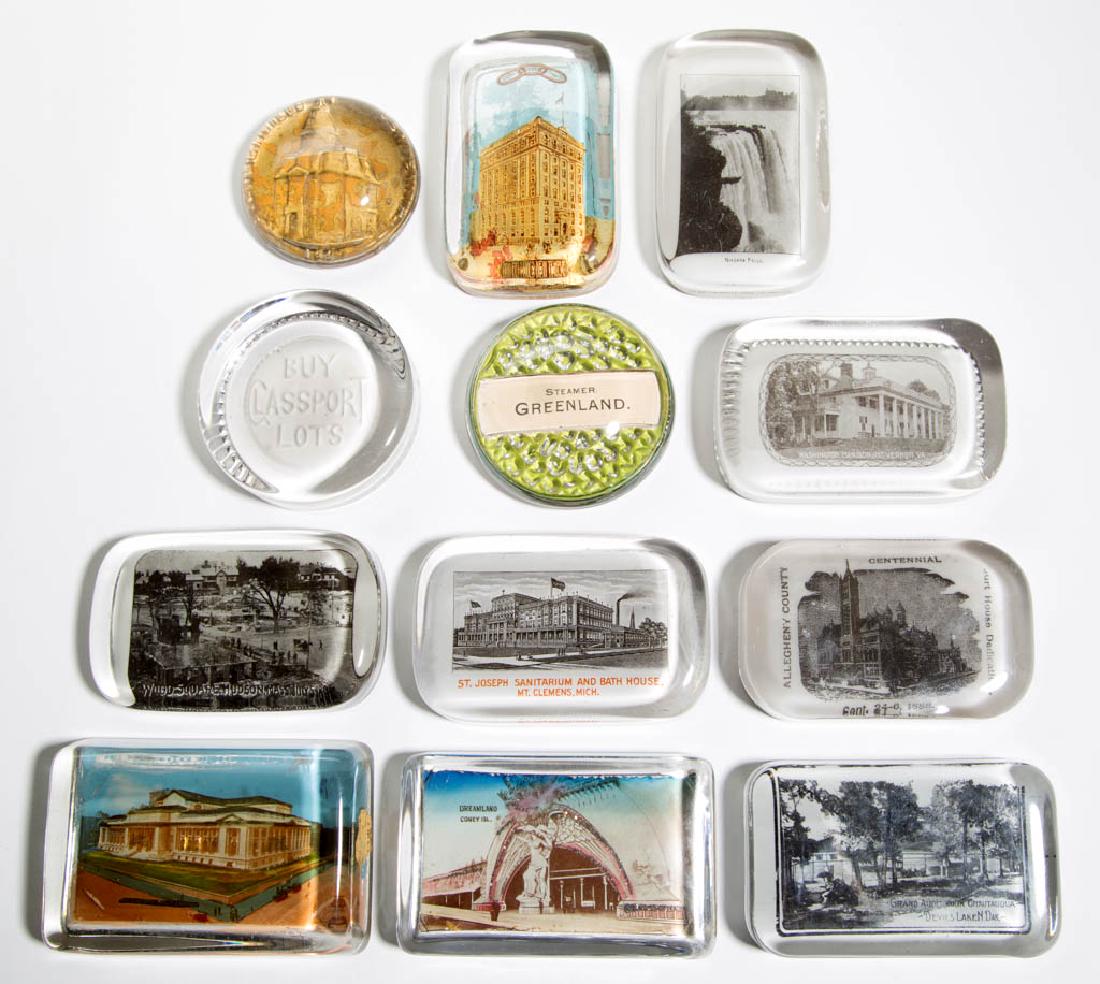 ASSORTED ADVERTISING / SOUVENIR PAPERWEIGHTS, LOT OF 12 (1 of 1)