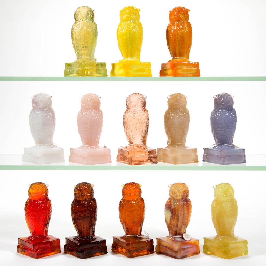 DEGENHART GLASS OWL FIGURES, LOT OF 13 (1 of 1)