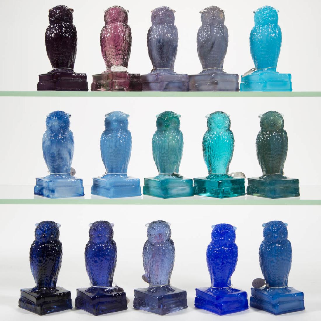 DEGENHART GLASS OWL FIGURES, LOT OF 15 (1 of 1)