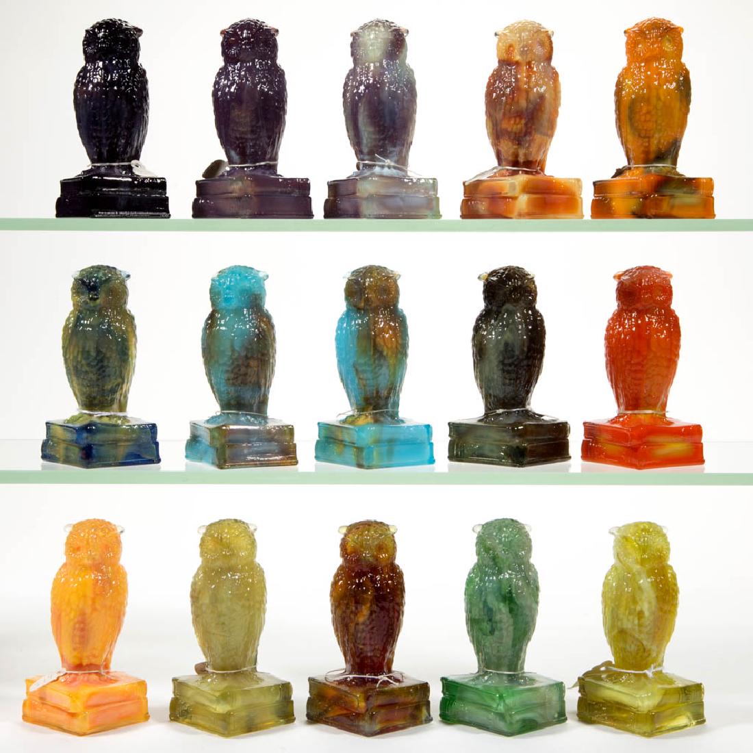 DEGENHART GLASS OWL FIGURES, LOT OF 15 (1 of 1)