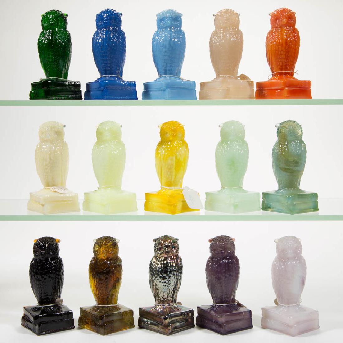 DEGENHART GLASS OWL FIGURES, LOT OF 15 (1 of 1)