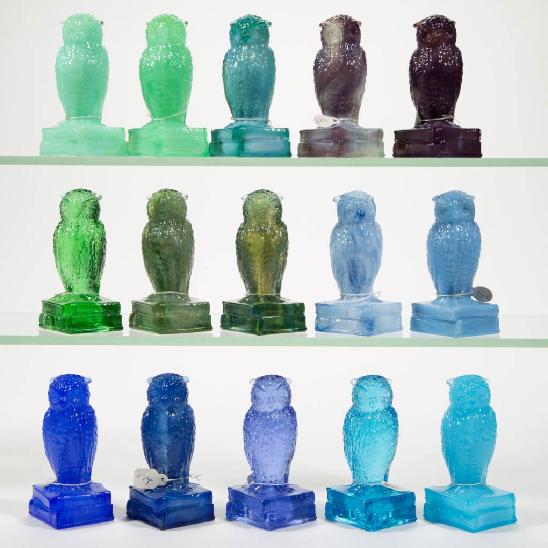 DEGENHART GLASS OWL FIGURES, LOT OF 15 (1 of 1)