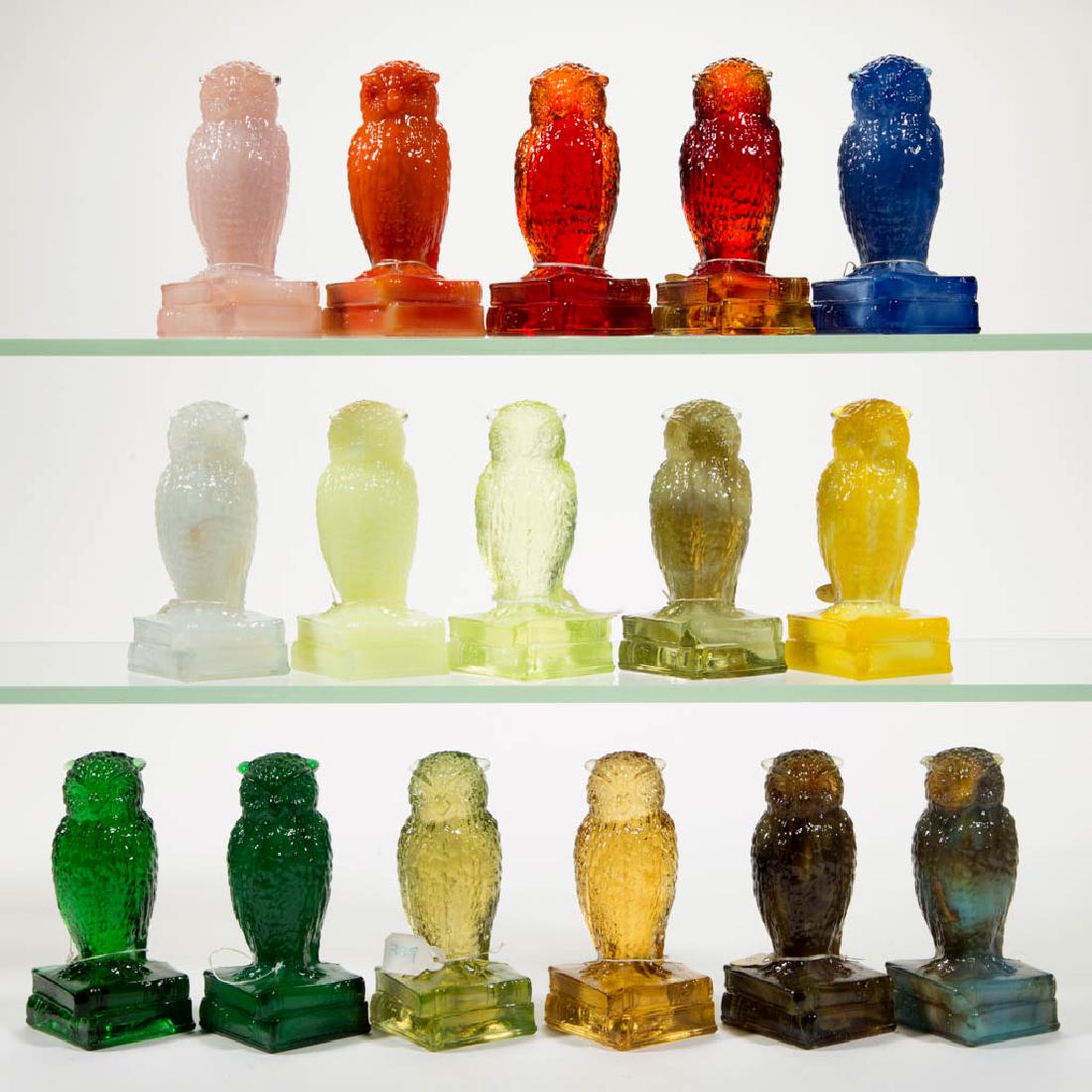 DEGENHART GLASS OWL FIGURES, LOT OF 16 (1 of 1)