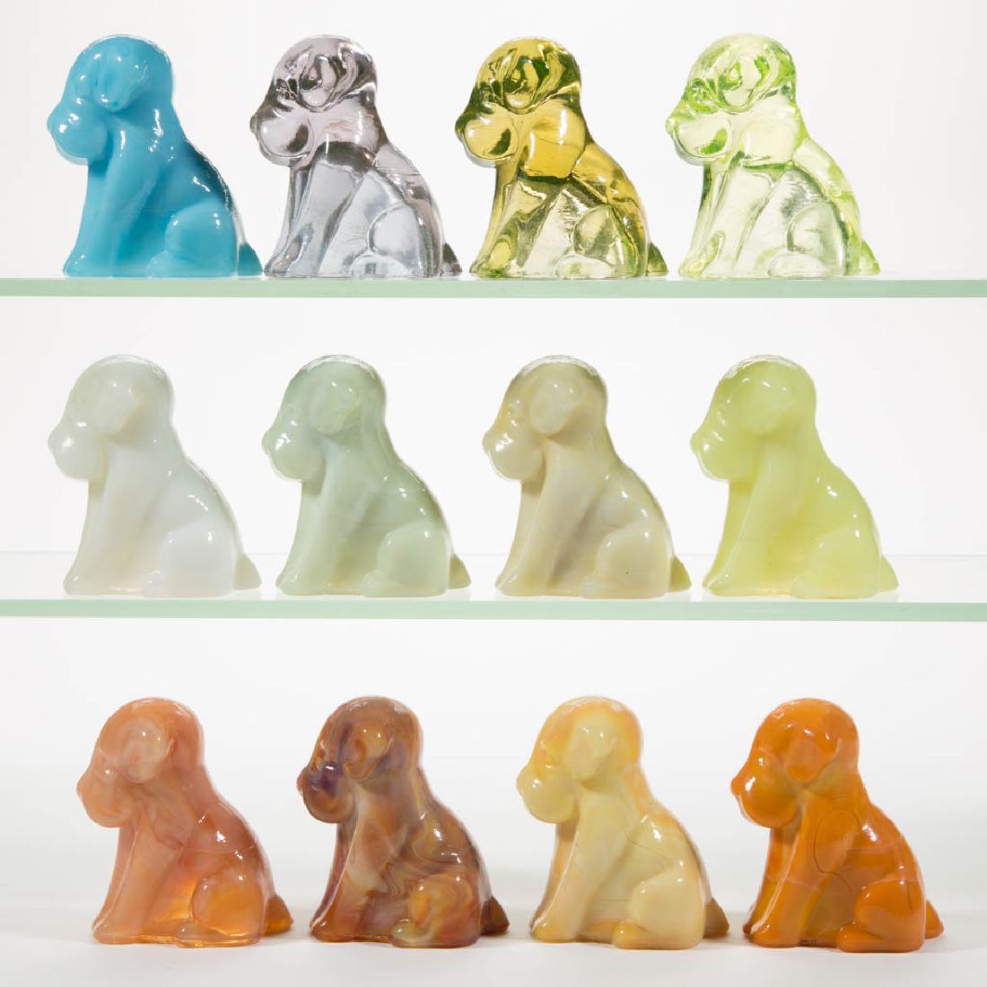 DEGENHART GLASS DOG / POOCH FIGURES, LOT OF 12 (1 of 1)