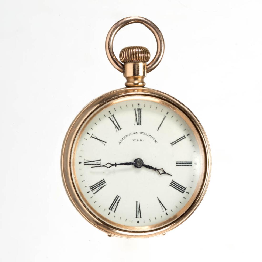 WALTHAM SEVEN-JEWEL MEN'S MODEL 1890 GOLD CASE POCKET (1 of 3)