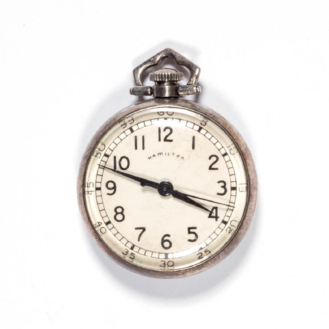 HAMILTON 18-JEWEL STERLING SILVER POCKET WATCH (1 of 2)