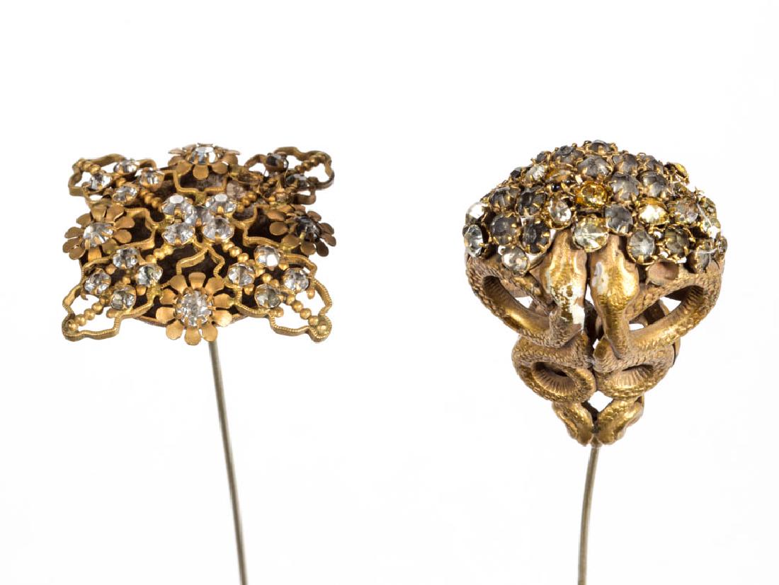 ANTIQUE / VINTAGE RHINESTONE HATPINS, LOT OF TWO (1 of 3)