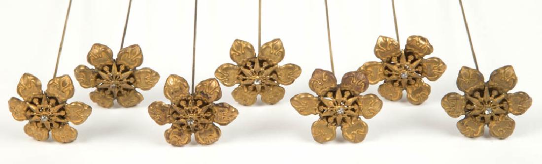 ANTIQUE / VINTAGE RHINESTONE HATPINS, LOT OF SEVEN (1 of 3)