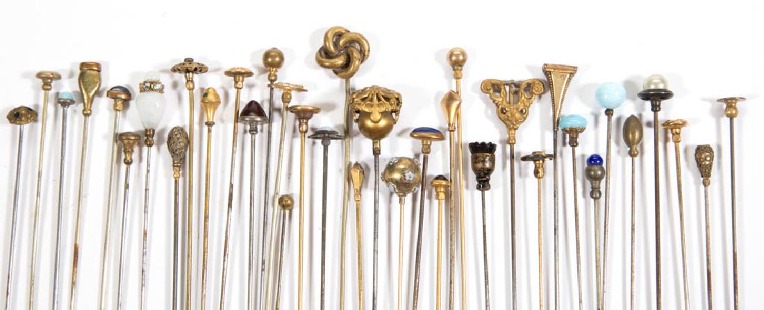 ANTIQUE / VINTAGE ASSORTED HATPINS, LOT OF 37 (1 of 3)