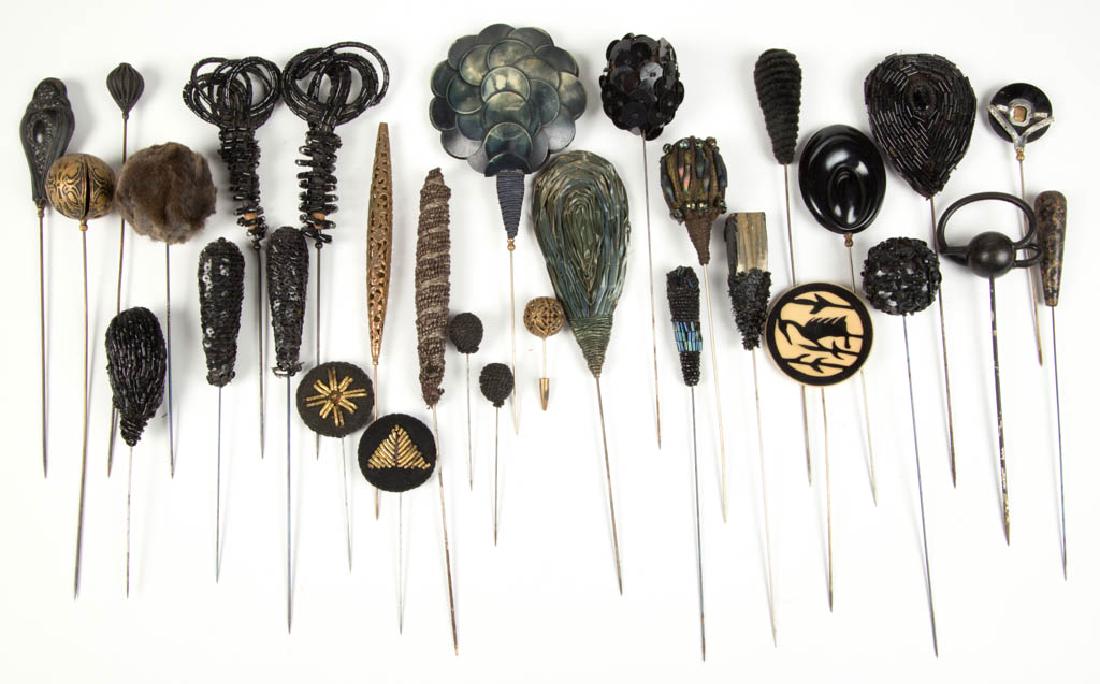 ANTIQUE / VINTAGE ASSORTED HATPINS, LOT OF 30 (1 of 3)