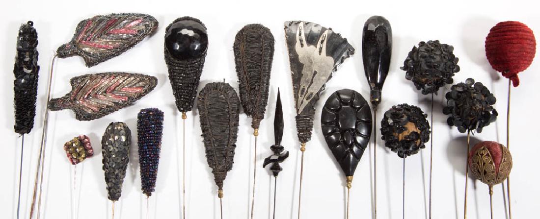 ANTIQUE / VINTAGE ASSORTED HATPINS, LOT OF 18 (1 of 2)