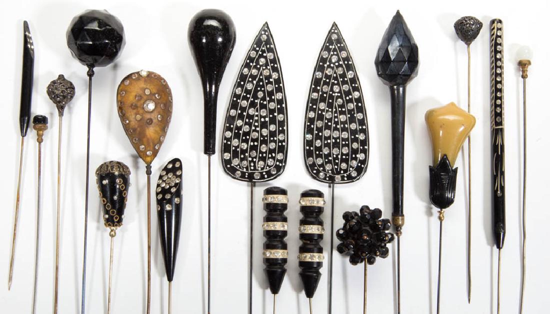 ANTIQUE / VINTAGE ASSORTED HATPINS, LOT OF 18 (1 of 2)