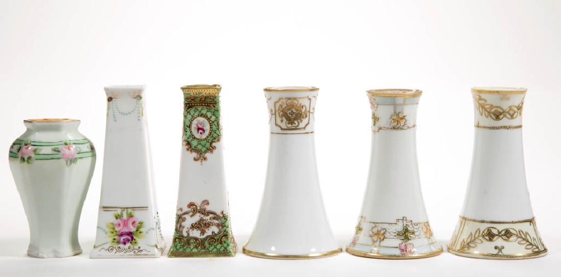 JAPANESE NIPPON PORCELAIN HATPIN HOLDERS, LOT OF SIX (1 of 1)