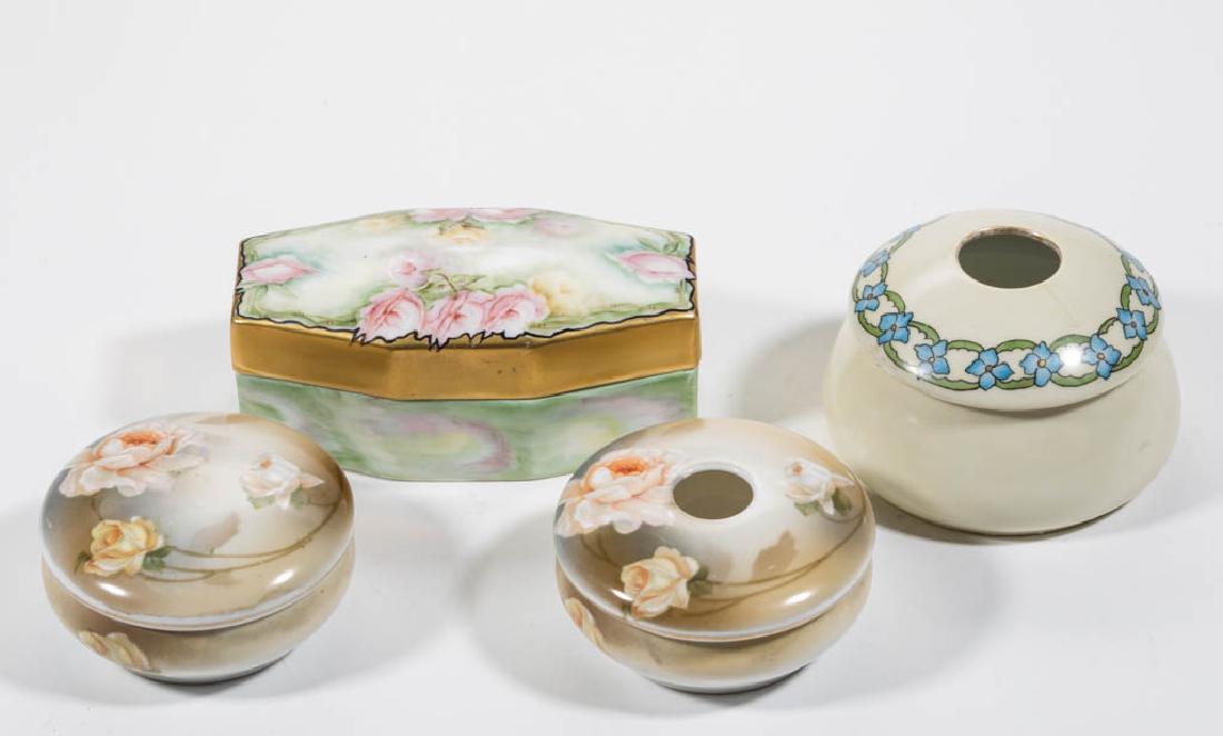 ASSORTED PORCELAIN DRESSER ARTICLES, LOT OF FOUR (1 of 1)