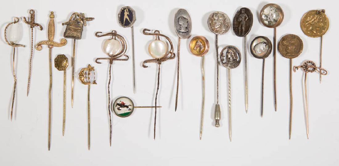 ASSORTED ANTIQUE / VINTAGE STICK PINS, LOT OF 20 (1 of 3)