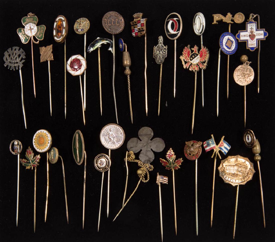 ANTIQUE / VINTAGE FRATERNAL AND OTHER STICK PINS, LOT (1 of 1)