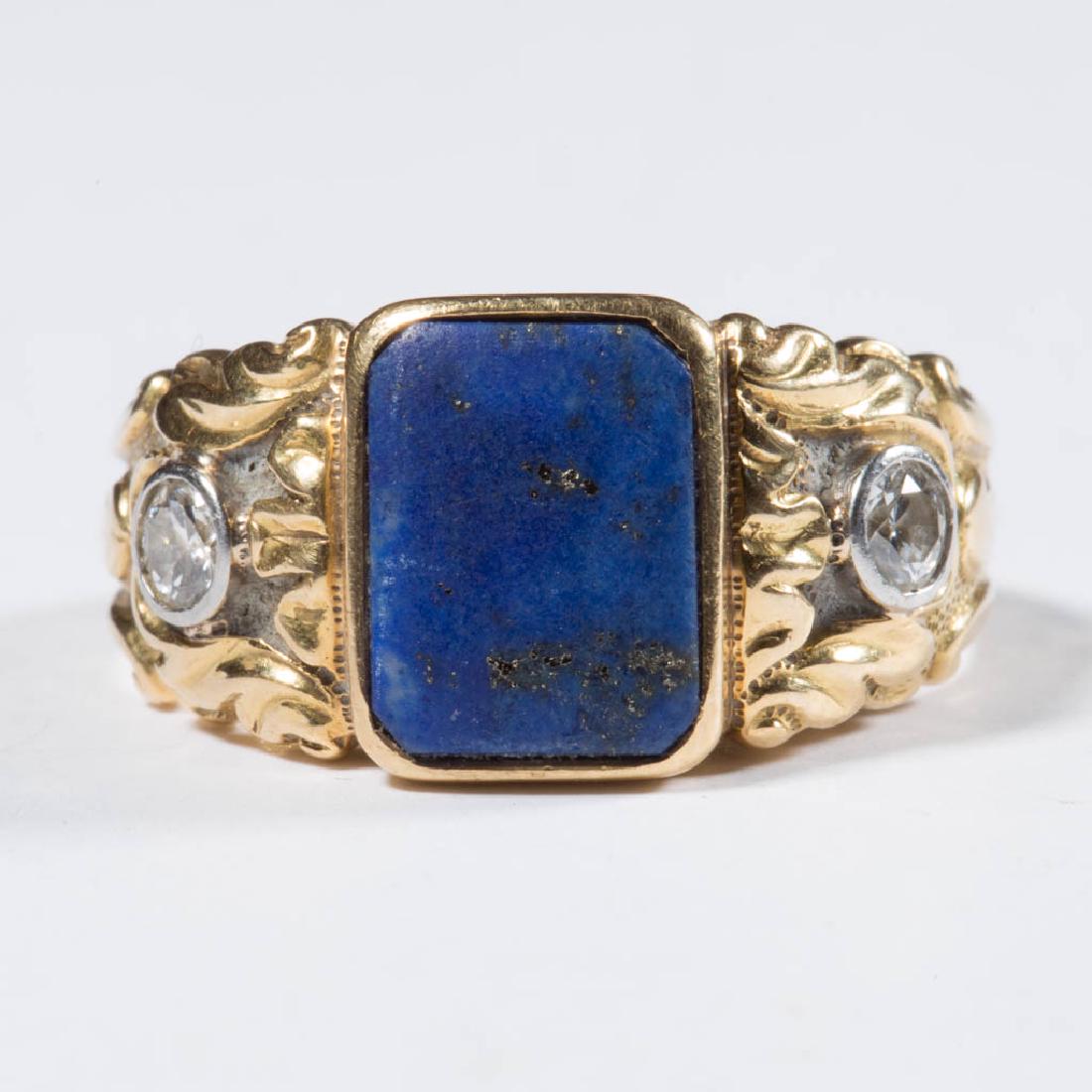 VINTAGE 14K GOLD AND DIAMOND MAN'S RING (1 of 3)