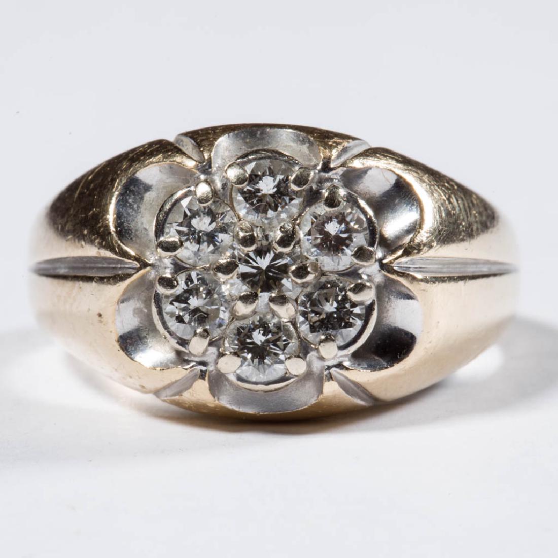 VINTAGE 14K GOLD AND DIAMOND MAN'S RING (1 of 3)