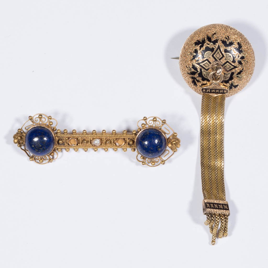 VICTORIAN 18K GOLD LADY'S JEWELRY, LOT OF TWO PIECES (1 of 1)