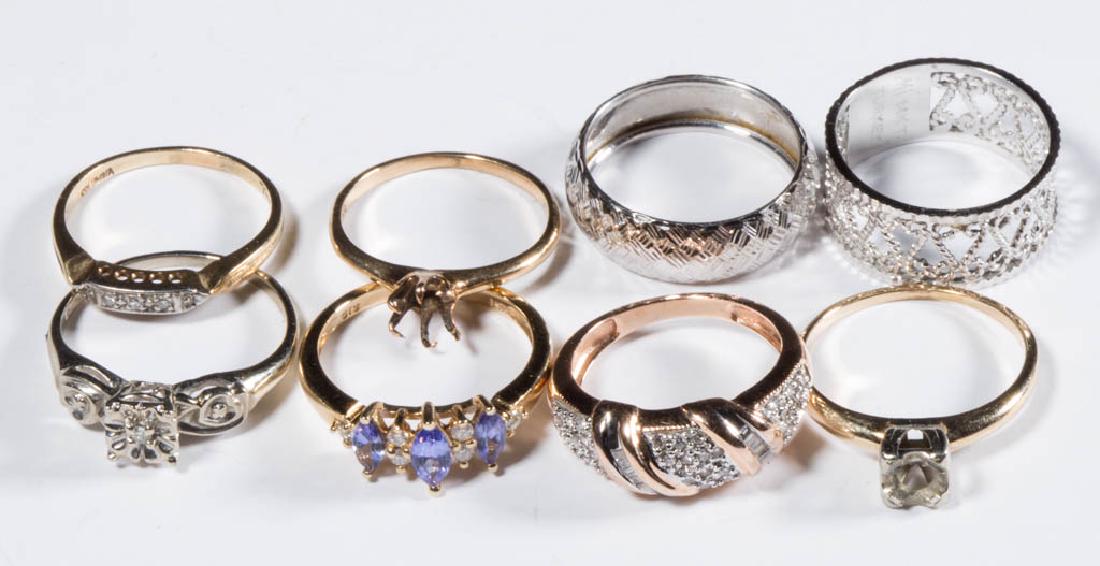 ASSORTED 14K GOLD LADY'S RINGS, LOT OF EIGHT (1 of 1)