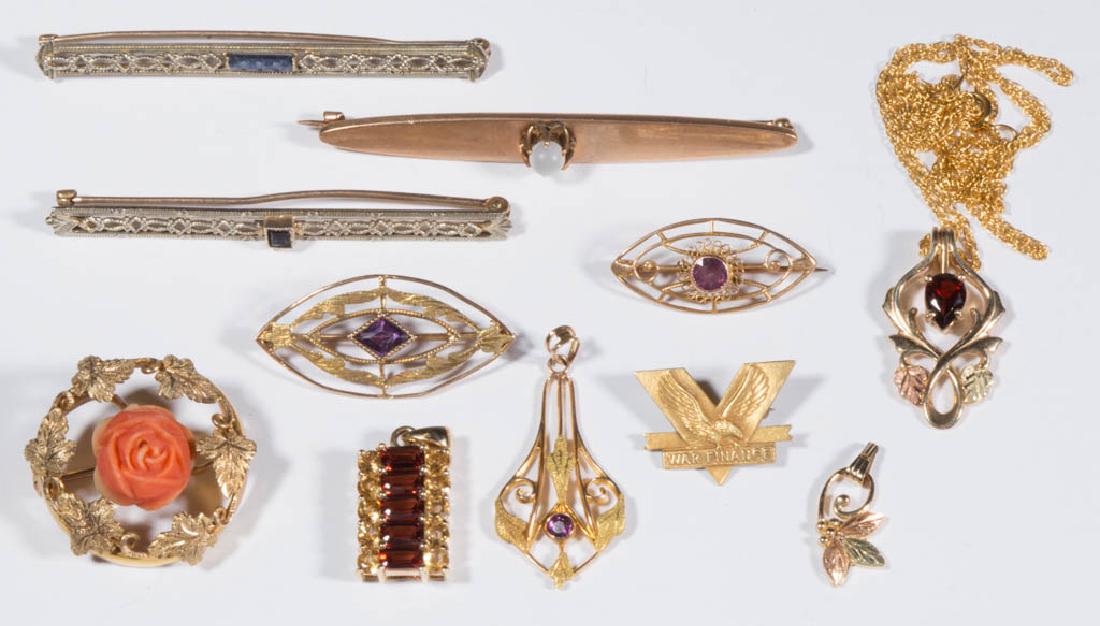 ASSORTED 10K GOLD JEWELRY, LOT OF 11 PIECES (1 of 1)