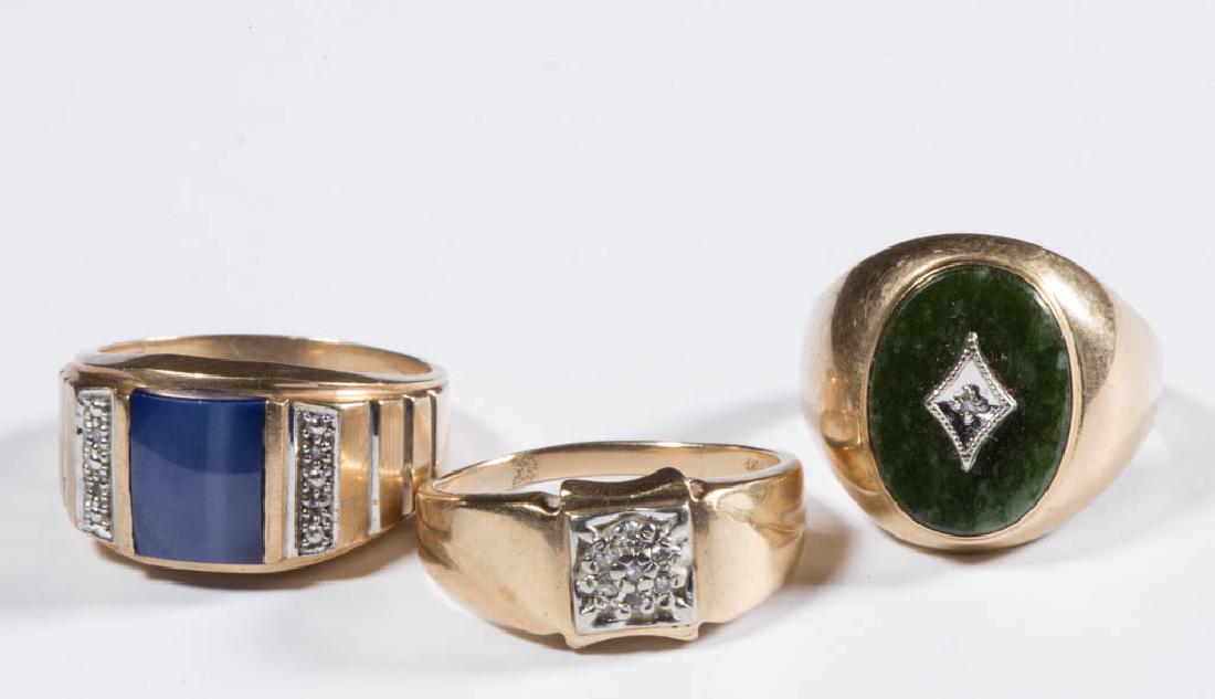ASSORTED VINTAGE 10K GOLD MEN'S RINGS, LOT OF THREE (1 of 1)