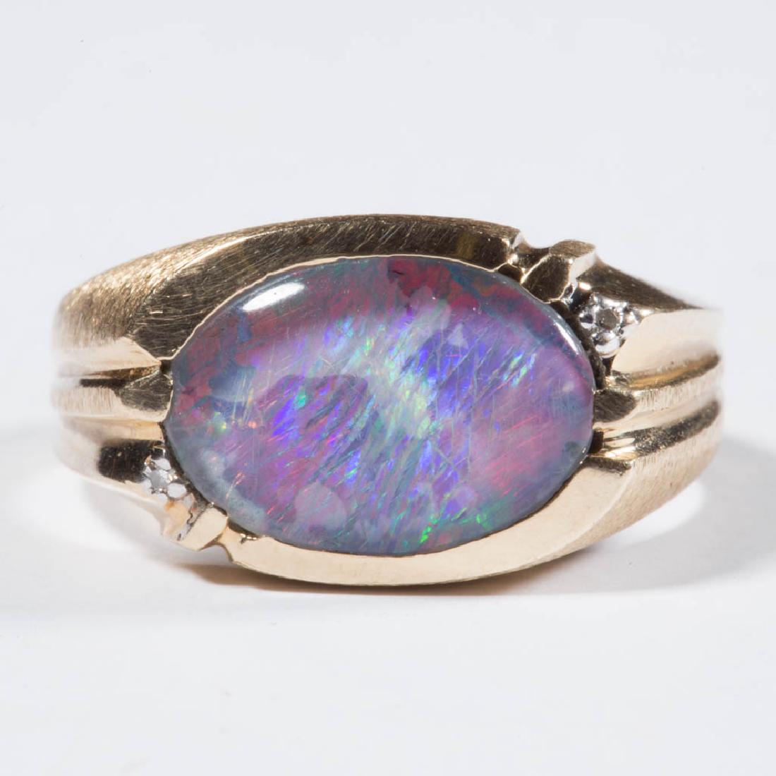 VINTAGE 14K GOLD AND OPAL MAN'S RING (1 of 3)
