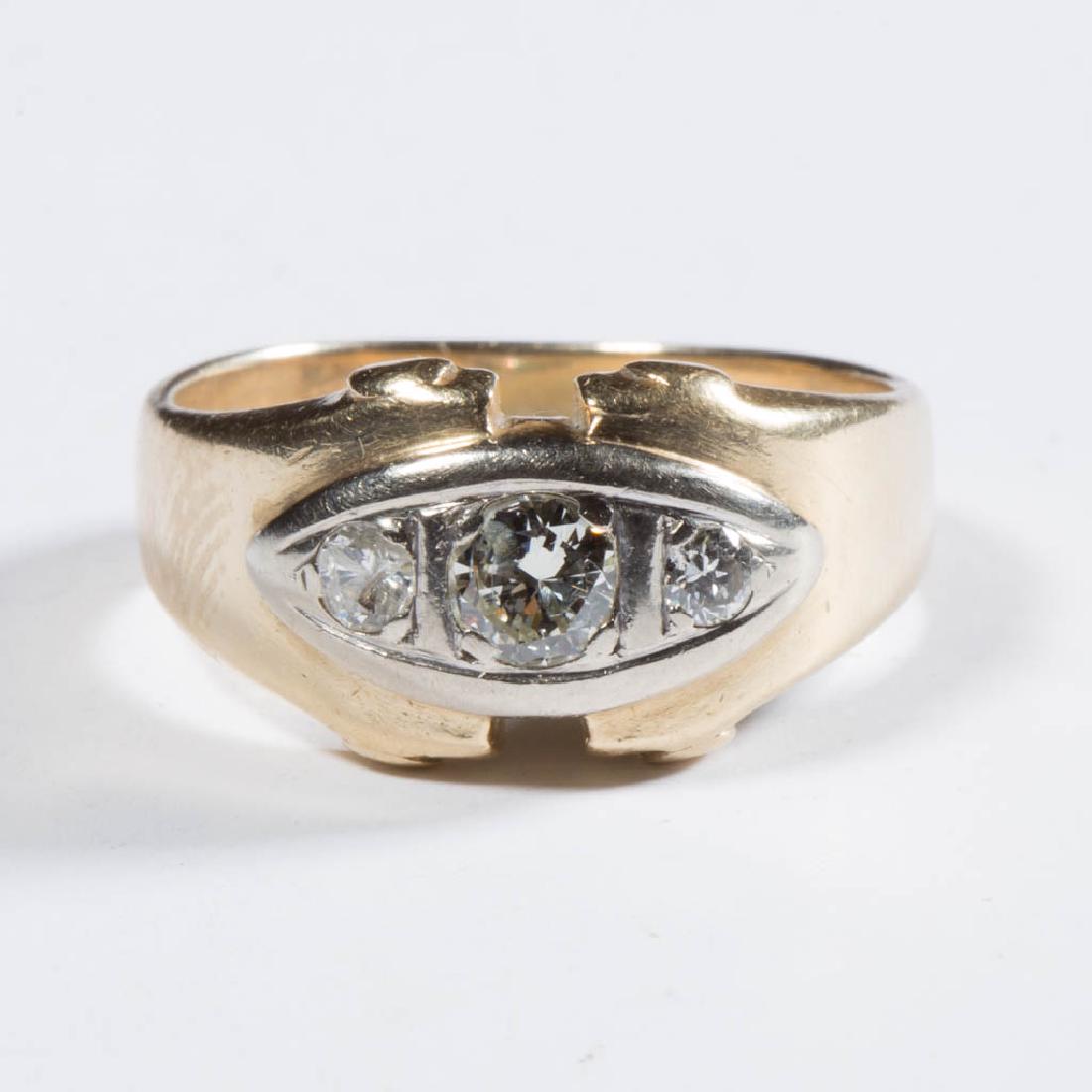 VINTAGE 14K GOLD AND DIAMOND MAN'S RING (1 of 3)