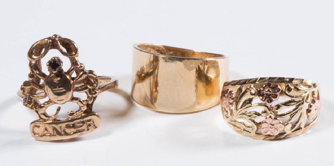 ASSORTED VINTAGE 10K GOLD LADY'S RINGS, LOT OF THREE (1 of 1)