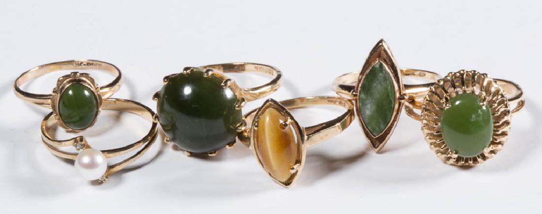 ASSORTED VINTAGE 10K GOLD LADY'S RINGS, LOT OF SIX (1 of 1)