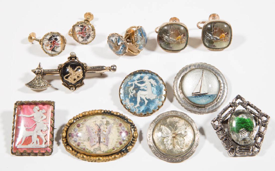 ASSORTED ANTIQUE / VINTAGE COSTUME JEWELRY, LOT OF 13 (1 of 1)