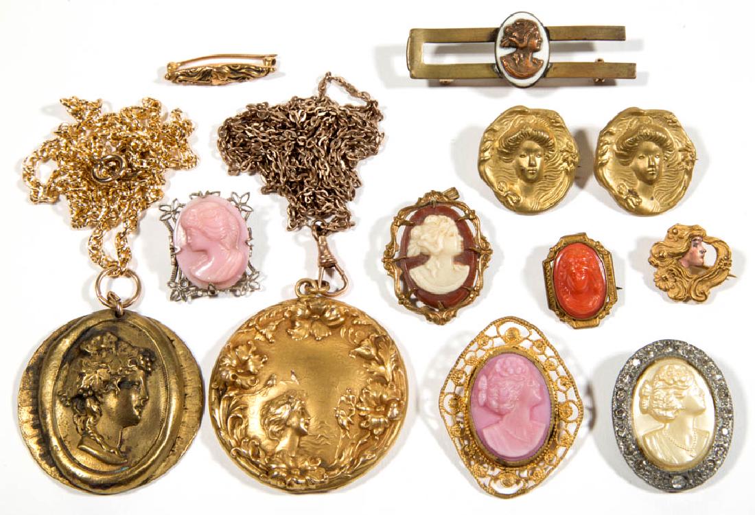 ASSORTED ANTIQUE / VINTAGE COSTUME JEWELRY, LOT OF 12 (1 of 1)