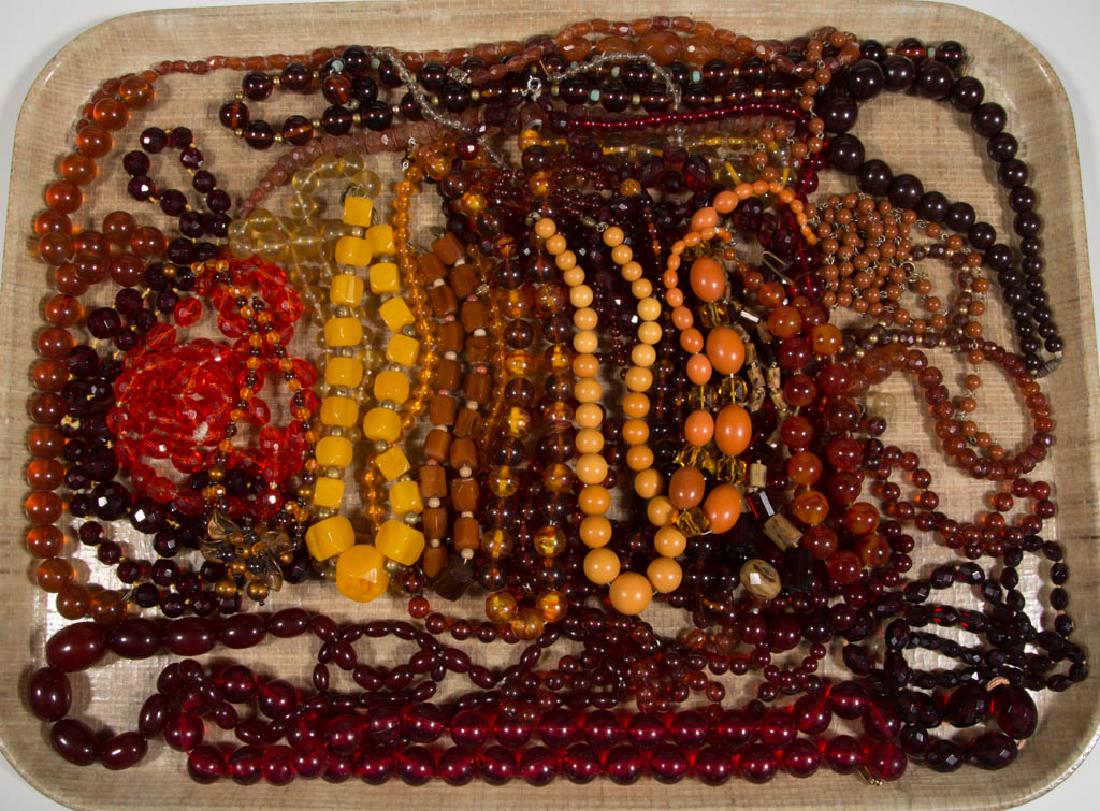 ASSORTED ANTIQUE / VINTAGE COSTUME JEWELRY NECKLACES, (1 of 2)