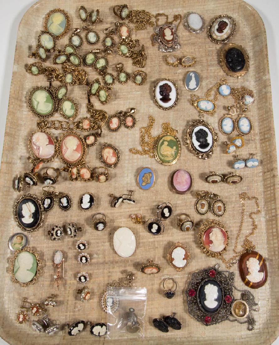 ASSORTED ANTIQUE / VINTAGE CAMEO-LIKE COSTUME JEWELRY (1 of 3)