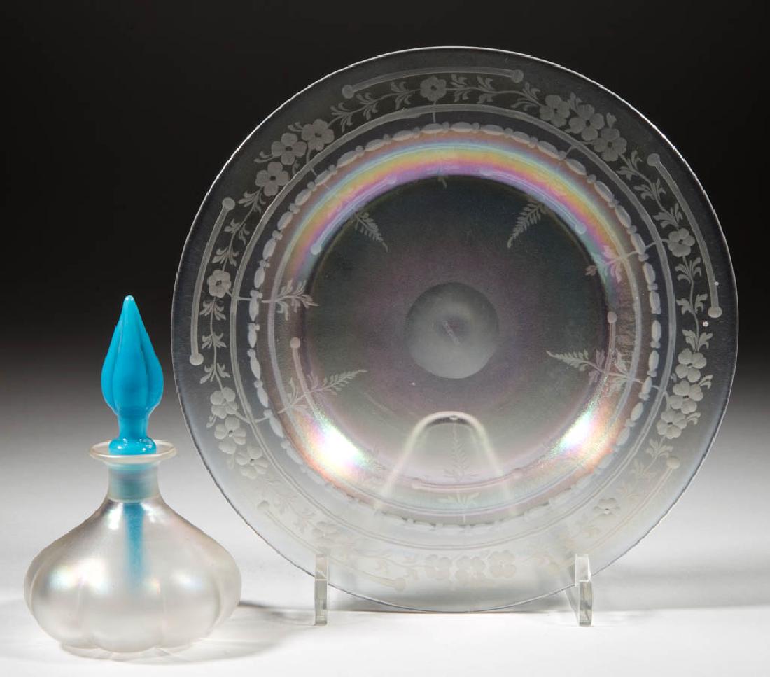 STEUBEN VERRE DE SOIE ART GLASS ARTICLES, LOT OF TWO (1 of 1)