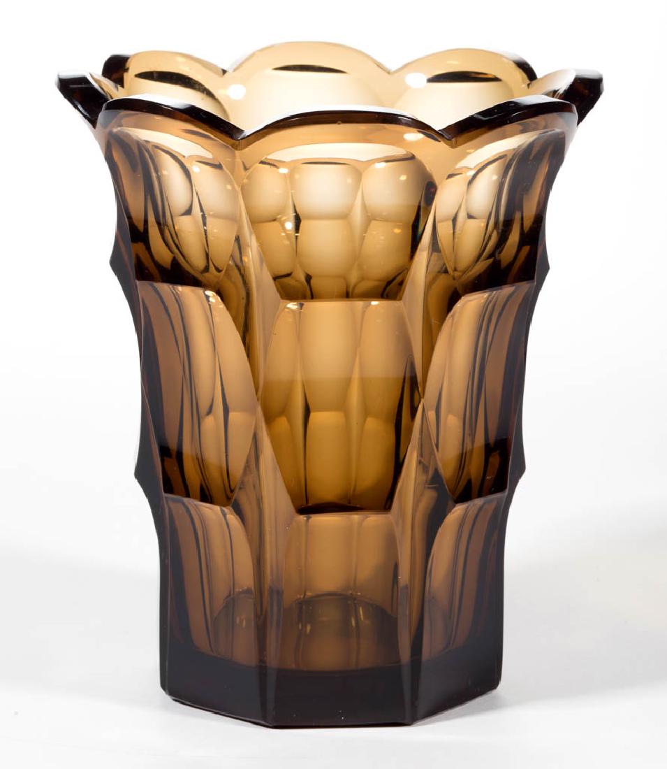 MOSER ART DECO CUT ART GLASS VASE (1 of 2)