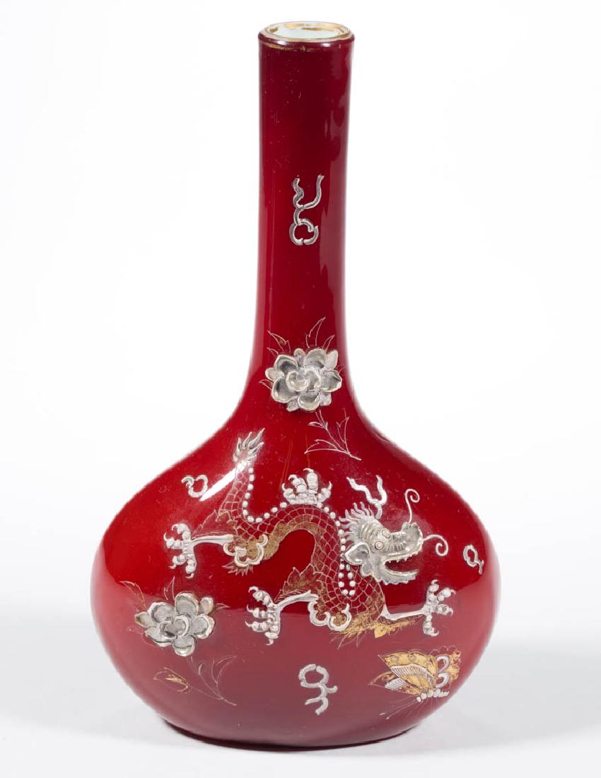 CONTINENTAL DECORATED CASED GLASS VASE (1 of 2)