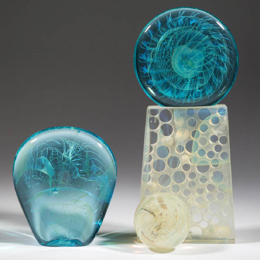 BILL SLADE STUDIO ART GLASS ARTICLES, LOT OF TWO (1 of 4)