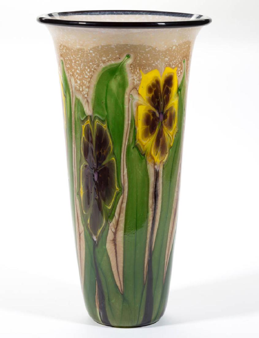 MAYAUEL WARD MOTTLED FLOWERS STUDIO ART GLASS VASE (1 of 4)