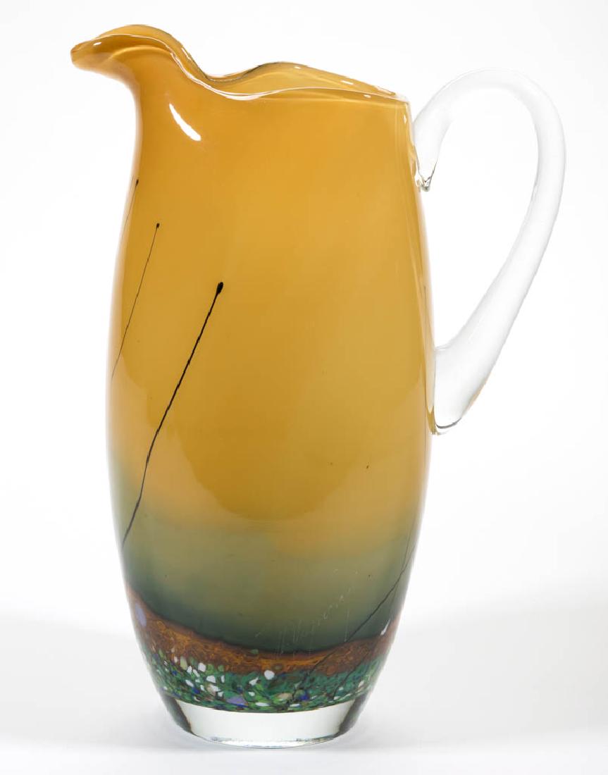 UNIDENTIFIED STUDIO ART GLASS PITCHER (1 of 4)