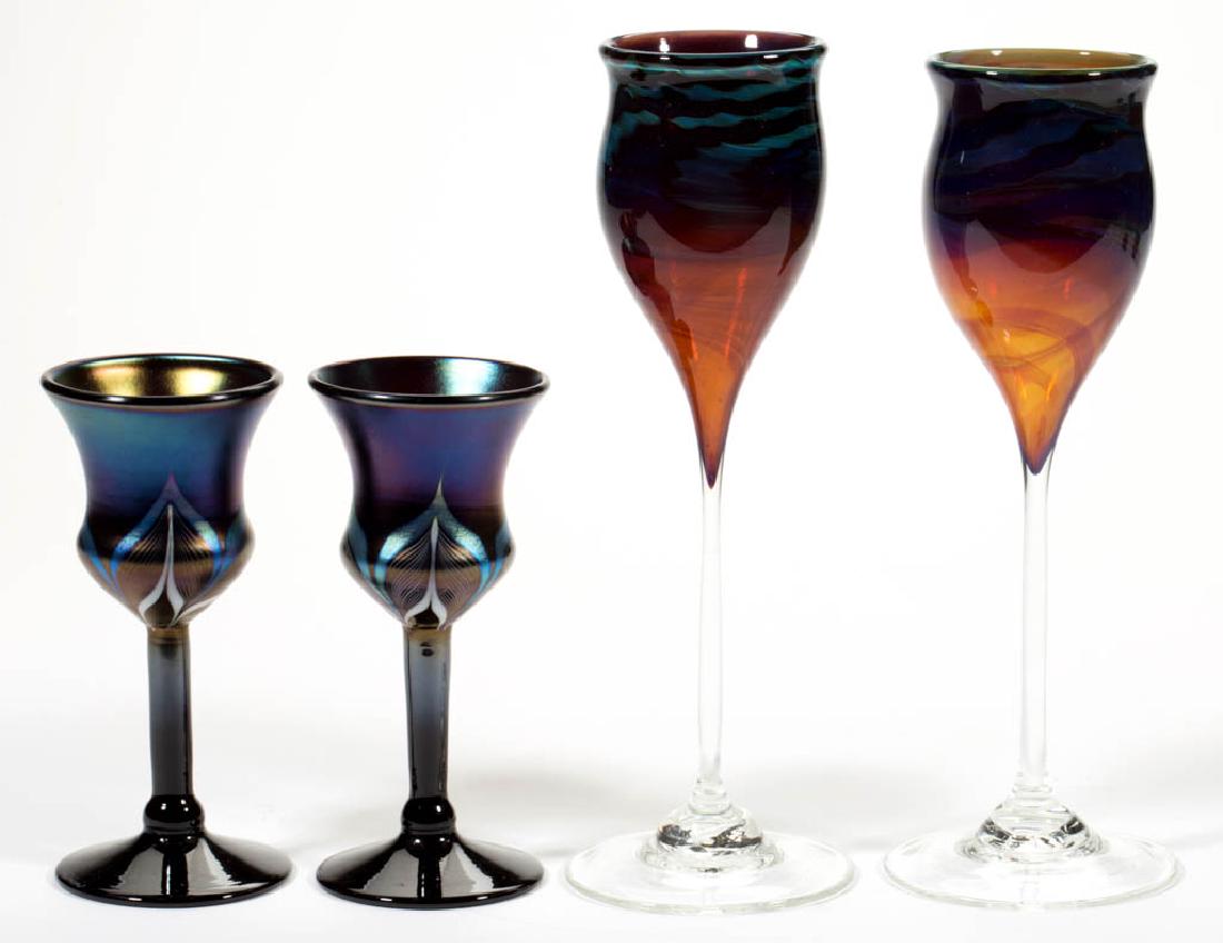 ASSORTED STUDIO ART GLASS STEMS, LOT OF FOUR (1 of 1)