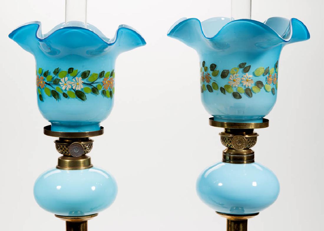 OPAQUE GLASS PEG LAMPS, PAIR (1 of 2)