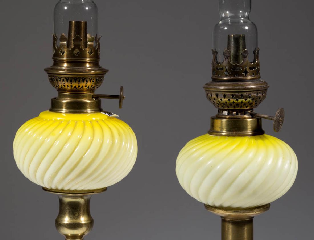 RIB SWIRL CASED GLASS PEG LAMPS, PAIR (1 of 2)