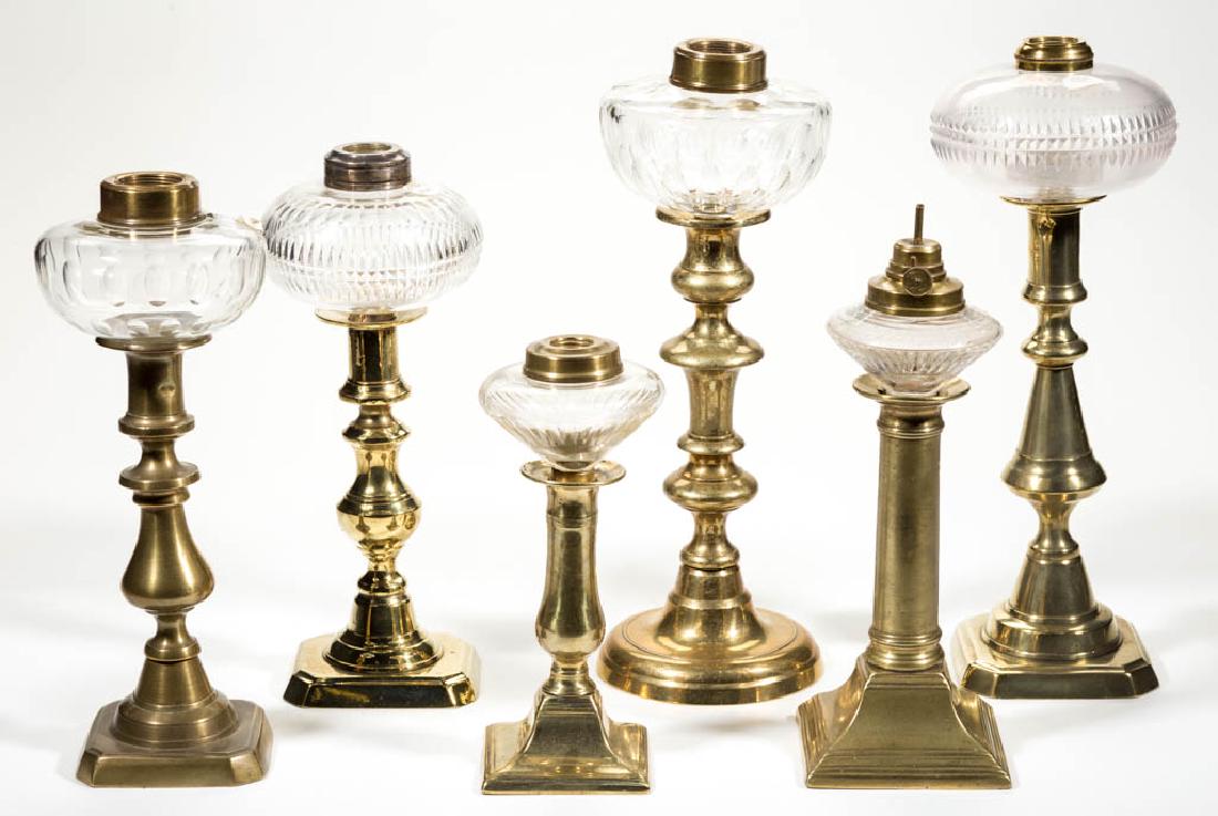 ASSORTED CUT GLASS PEG LAMPS, LOT OF SIX (1 of 1)