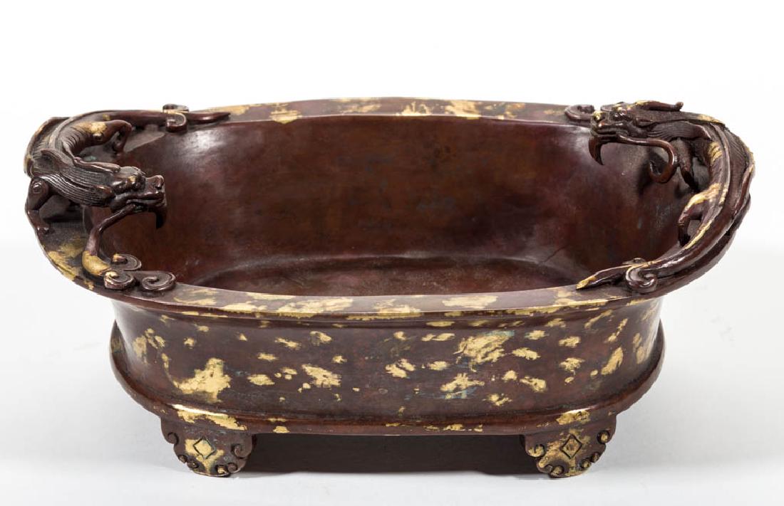 CHINESE BRONZE SPLASHED-GOLD CENSER (1 of 7)