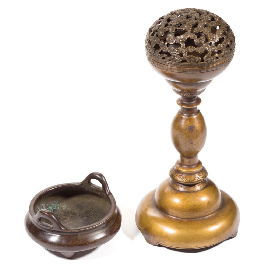 CHINESE BRONZE ARTICLES, LOT OF TWO (1 of 12)