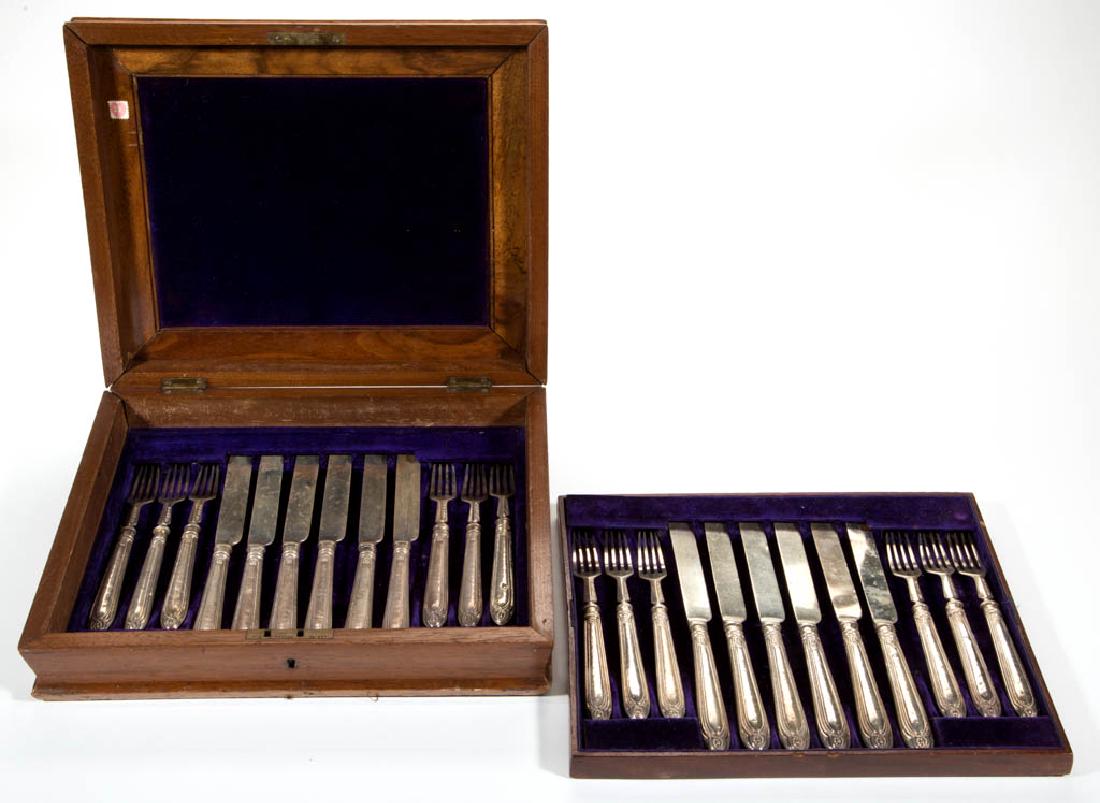 ENGLISH STERLING SILVER FLATWARE SERVICE, SET OF 24 (1 of 3)