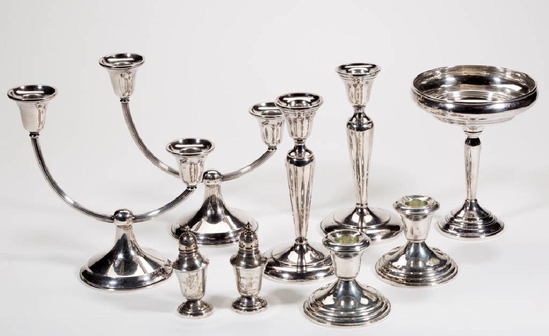 AMERICAN STERLING SILVER WEIGHTED ARTICLES, LOT OF NINE (1 of 1)