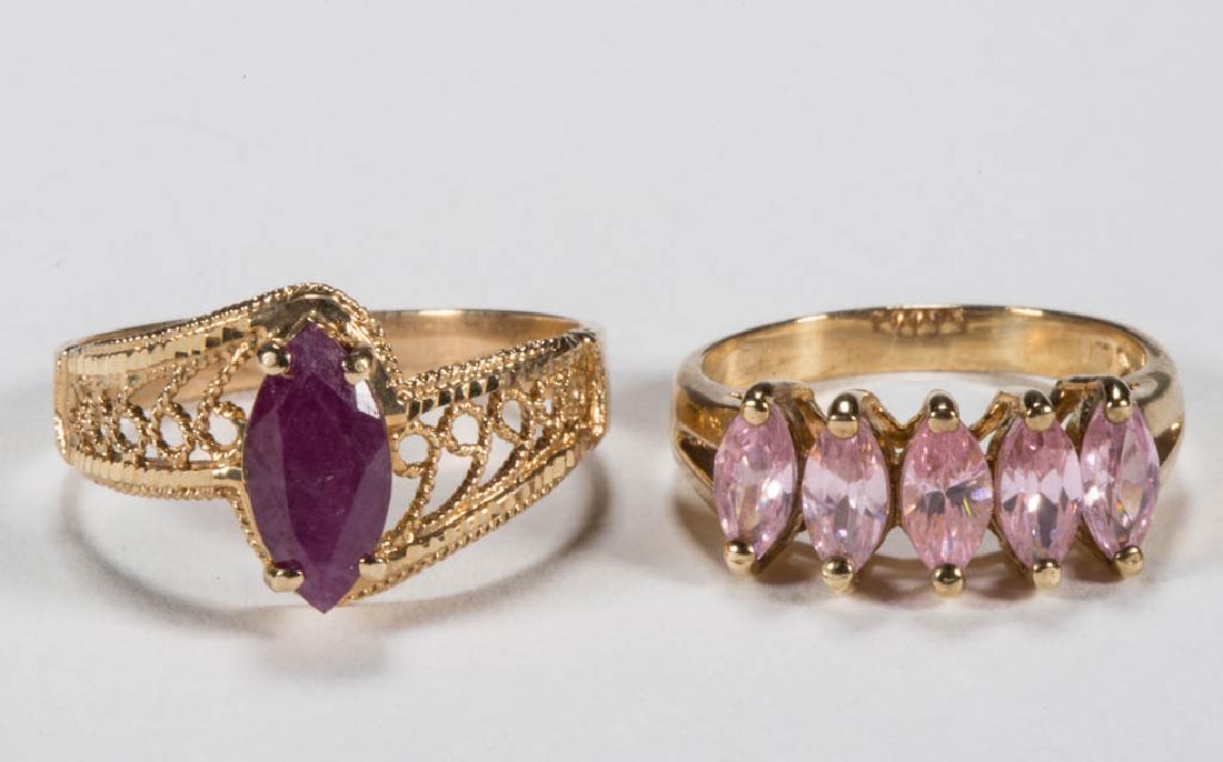 VINTAGE 10K GOLD LADY'S RINGS, LOT OF TWO (1 of 3)